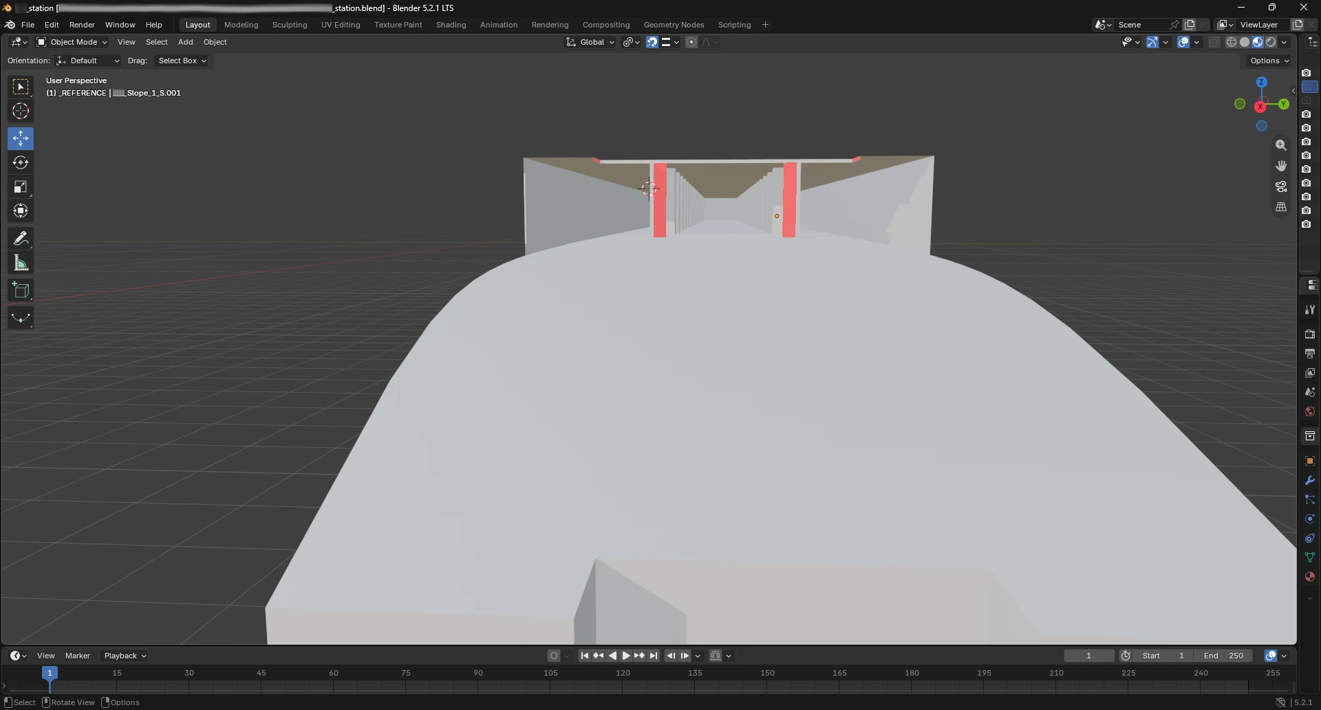 Pohled do rozpracované geometrie stanice v novém simulátoru WAPP